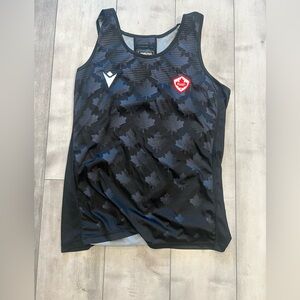 Macron Team Canada, rugby tank top, size large, black